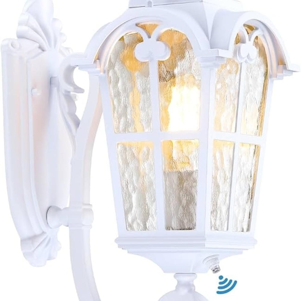 LONEDRUID Dusk to Dawn Sensor Outdoor Porch Light White